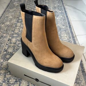 Tan and Black Women's Ankle Boots